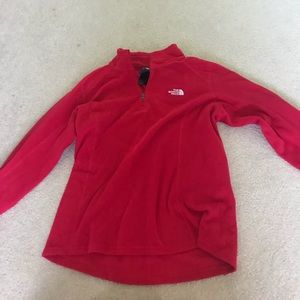 Red North Face fleece